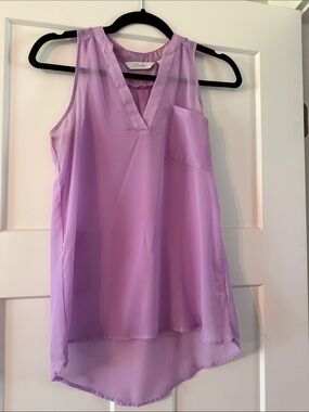 Curfew Pastel Lavender Sleeveless Top